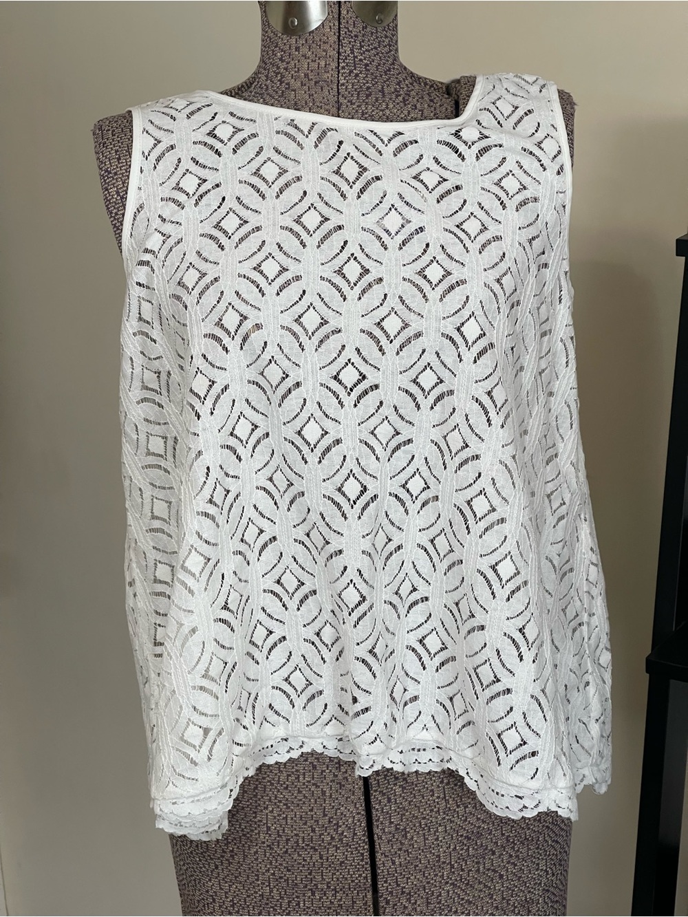 LOFT White Lace Overlay Camisole